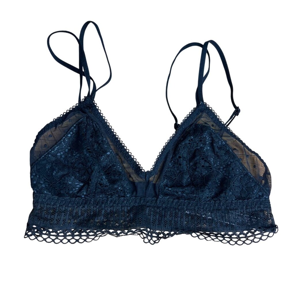 Victoria's Secret Lace‎ Bralette Size XS Black Mesh Detail Adjustable